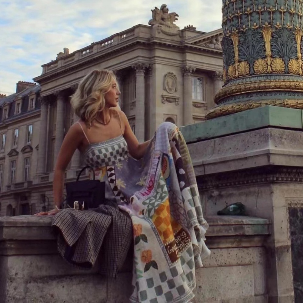 Boho Patchwork Maxi Dress in Pastel Multi - Picture 5 of 16